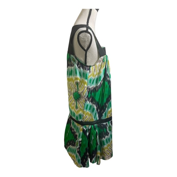 Roberta Freymann silk drop waist dress pattern colorful square neckline. Size XS - Picture 5 of 11